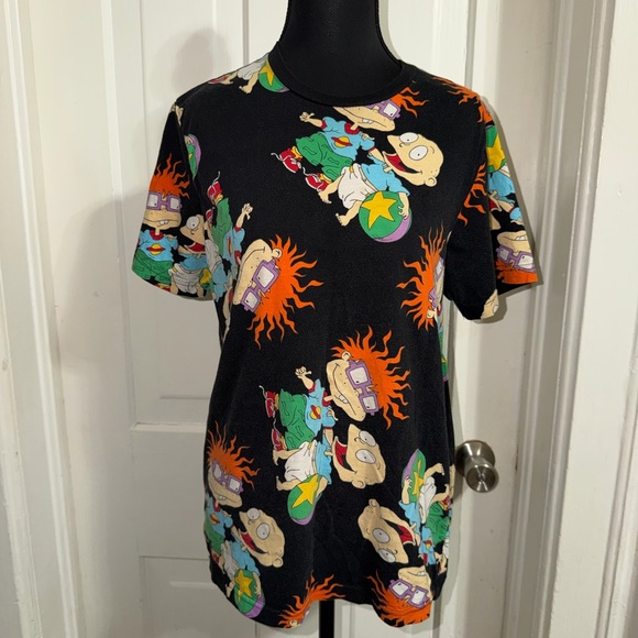 Nickelodeon Tops - Women's size medium Black T-Shirt‎ with Colorful rugrats design